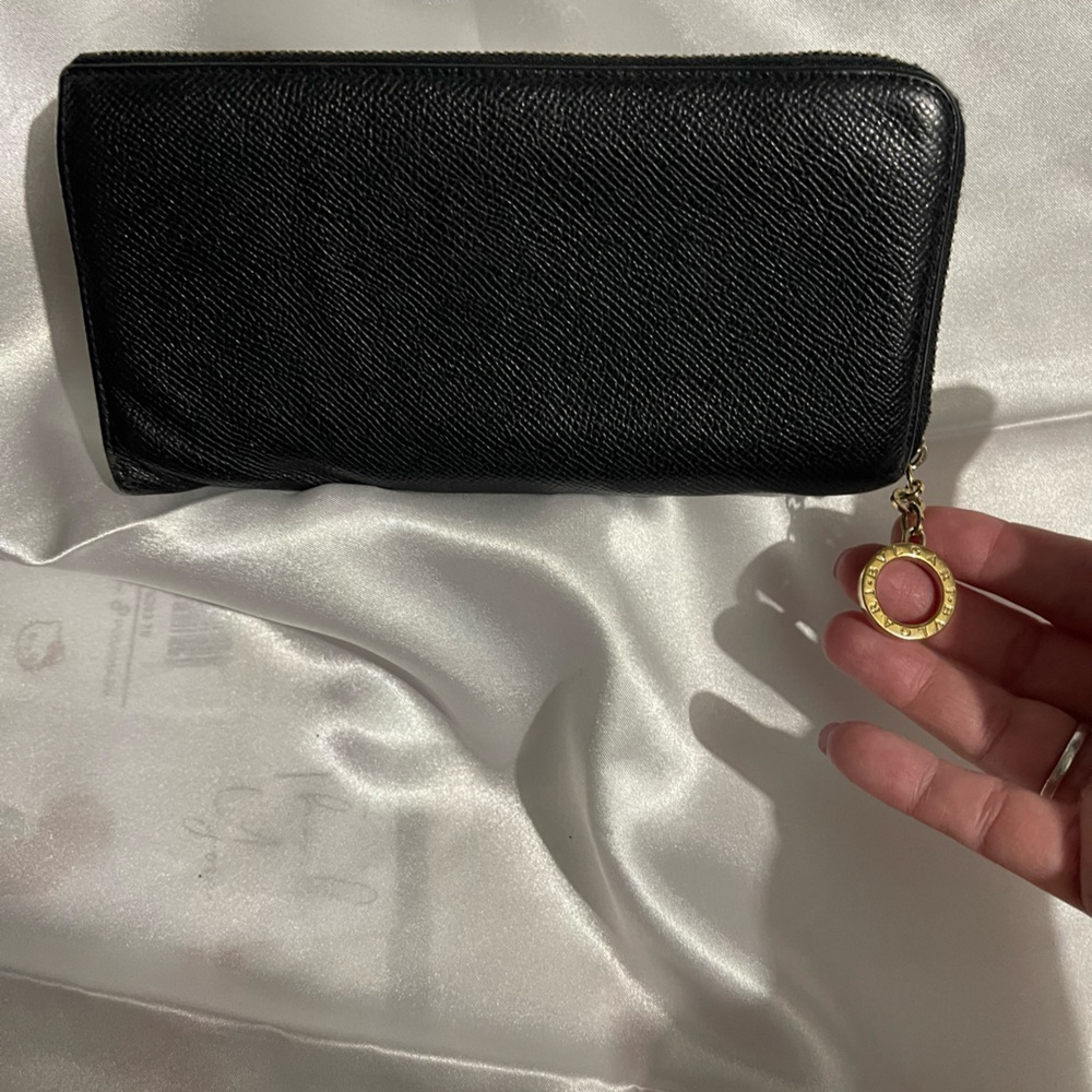 BVLGARI Leather Zippy Long Wallet and Card Holder